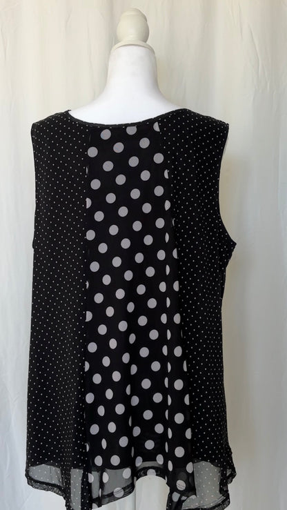 Robert Louis Size L Polka Dot Sleeveless Top