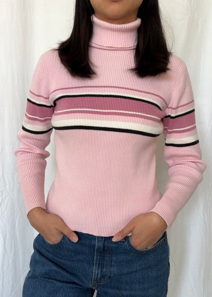 Relativity Size XS Striped Turtleneck Long Sleeve Sweater Top