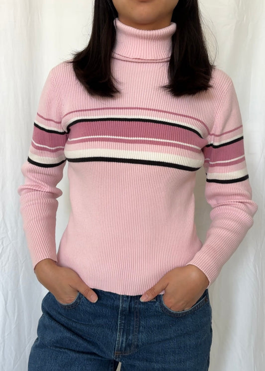 Relativity Size XS Striped Turtleneck Long Sleeve Sweater Top