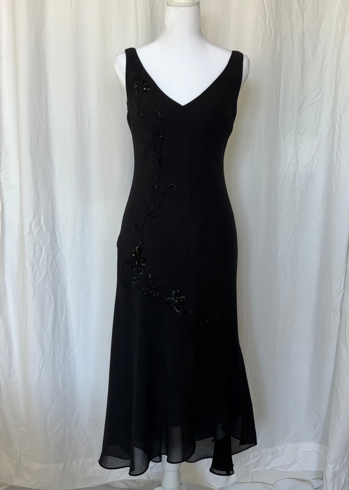 Evan-Picone Size S Beaded Midi Occasions Dress