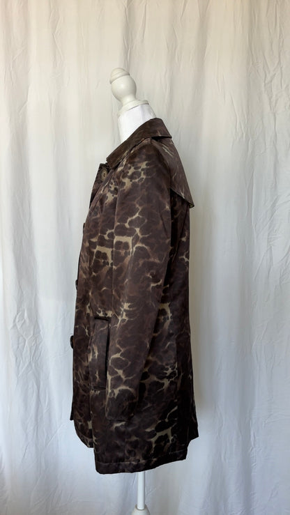 Laudrew Size XS Cheetah Print Long Sleeve Trench Coat